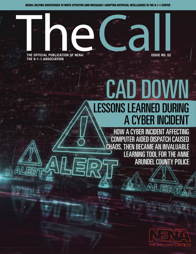 The Call NENA magazine cover about cyber incident lessons